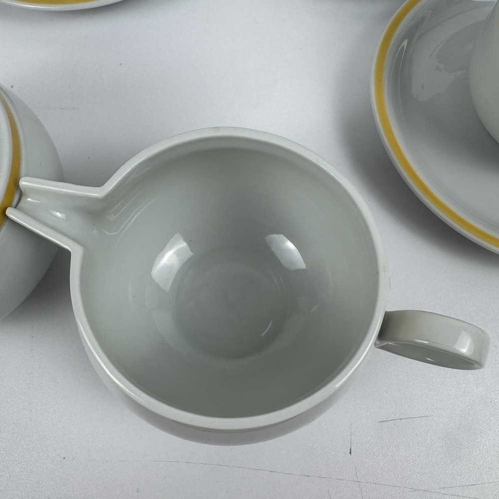 Vtg Vista Alegre Block VA Disco Tea Set Portugal 6 Cups Saucers Cream Sugar MCM - Picture 11 of 16